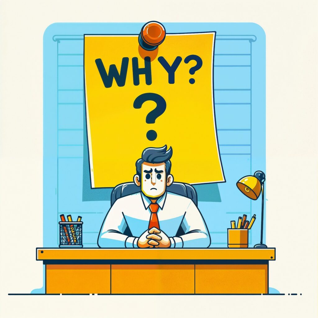 why-written-yellow-note-note-pinned-office-table-wall-isolated-with-white-background